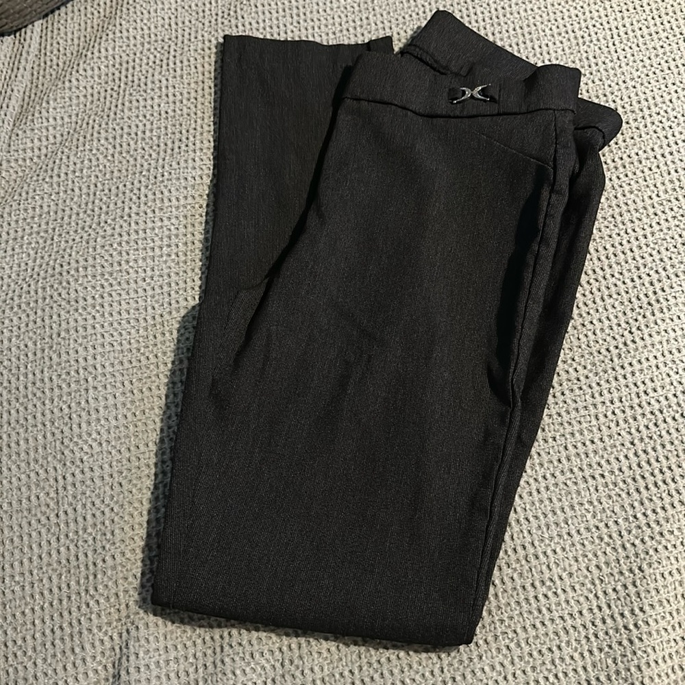 Black straight leg dress pants